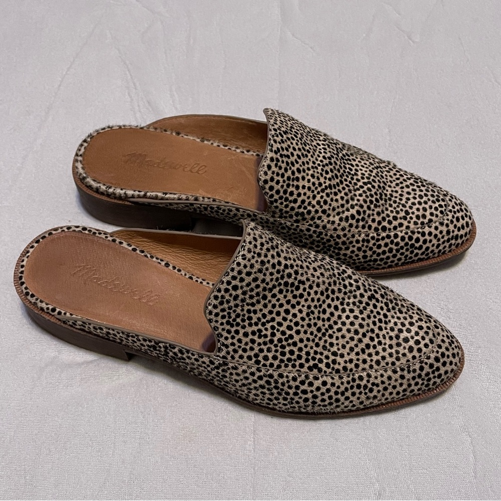 Madewell Frances loafer Mule spotted calf hair Size 6